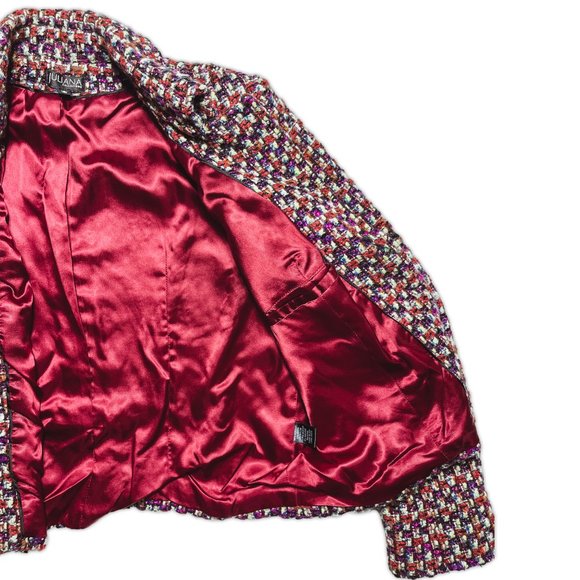 Juliana Collezione Women's Confetti Burgundy Blazer - Size 8 - Picture 4 of 7